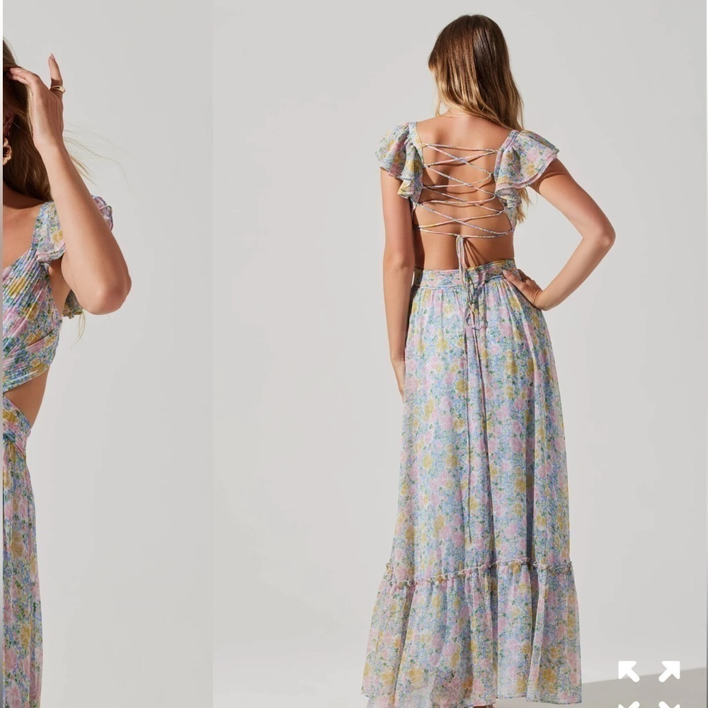 ASTR LABEL PRIMROSE FLORAL STRAPPY BACK MAXI DRESS - Picture 5 of 9